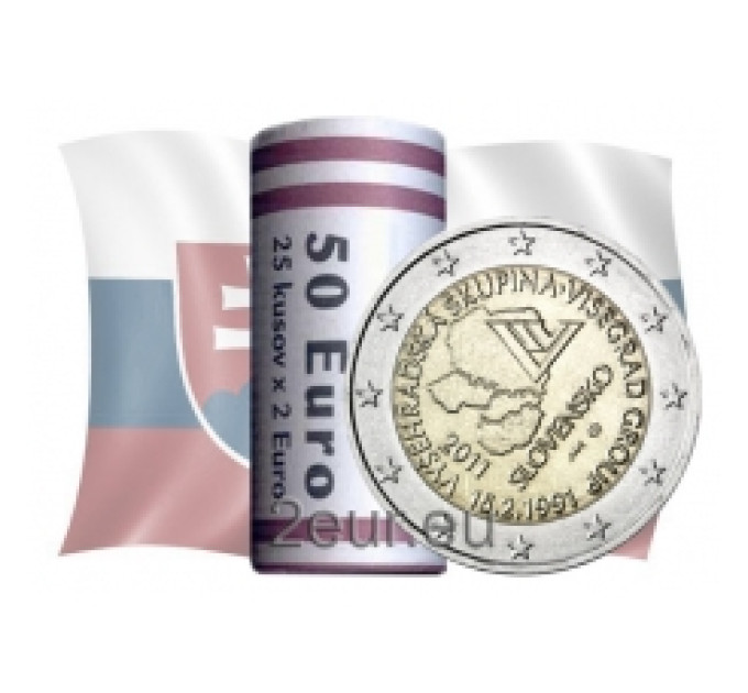 Slowakei 2 Euro UNC rollen 2011 – Visegrad-Gruppe