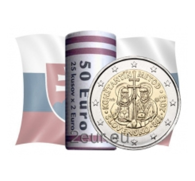 Slowakei 2 Euro UNC rollen 2013 - Heilige Cyrill und Methodius