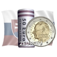 Slowakei 2 Euro UNC rollen 2021 - 100. Geburtstag von Alexander Dubchek