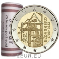 Slowakei 2 Euro UNC rollen 2022 – 300. Jahrestag des Baus der ersten atmosphärischen Dampfmaschine Kontinentaleuropas zur Entwässerung von Bergwerken  