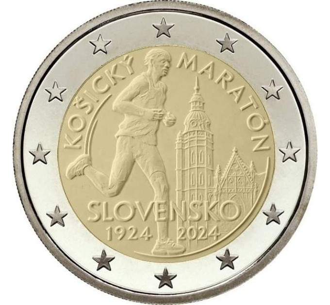 Slowakei 2 Euro UNC 2024 – Internationaler Marathon in Kosice