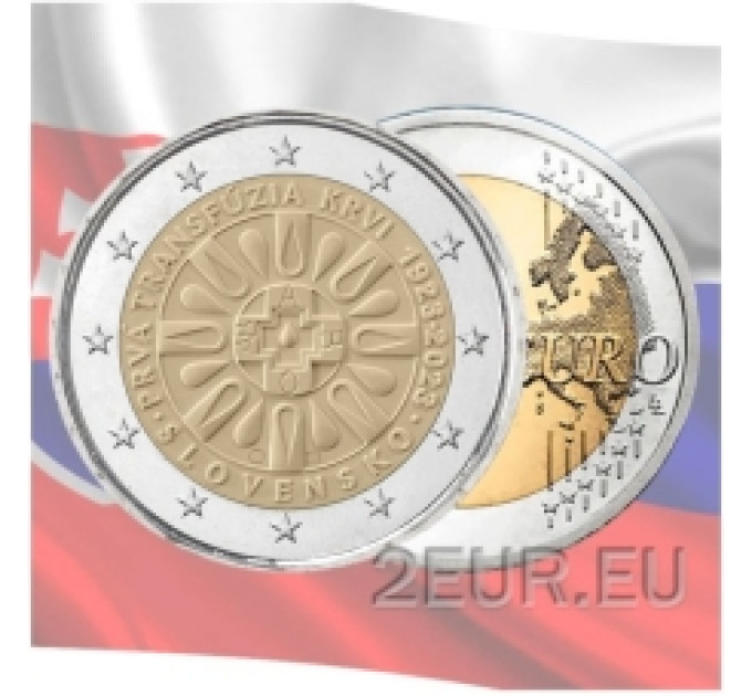 Slowakei 2 Euro UNC 2023 – 100. Jahrestag der ersten Bluttransfusion in der Slowakei