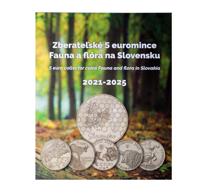 Slowakei 5 Euro UNC 2021 - 2025 – Fauna und Flora in der Slowakei + Album  