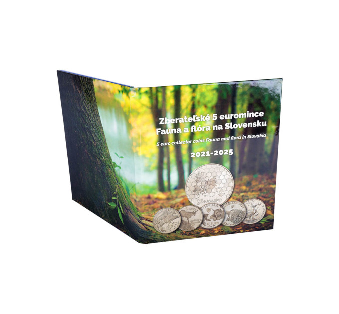 Slowakei 5 Euro UNC 2021 - 2025 – Fauna und Flora in der Slowakei + Album  