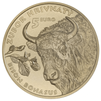 Slowakei 5 Euro UNC 2024 – Fauna und Flora in der Slowakei – Der Europäische Wisent