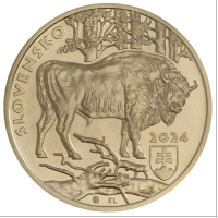 Slowakei 5 Euro UNC 2024 – Fauna und Flora in der Slowakei – Der Europäische Wisent