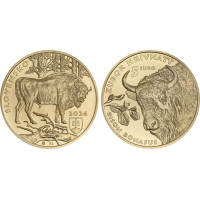 Slowakei 5 Euro UNC 2024 – Fauna und Flora in der Slowakei – Der Europäische Wisent