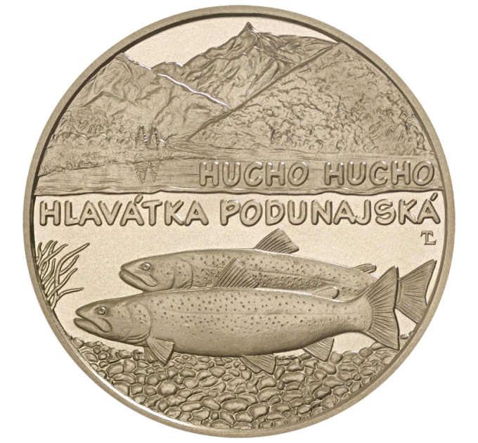 Slowakei 5 Euro UNC 2025 – Fauna und Flora in der Slowakei – Donaulachs
