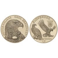 Slowakei 5 Euro UNC 2025 – Fauna und Flora in der Slowakei – Östlicher Kaiseradler