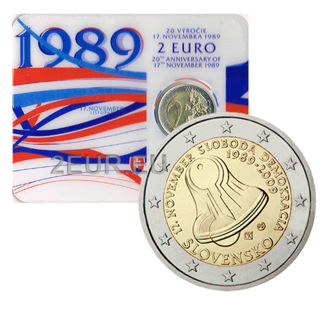Slowakei 2 Euro BU 2009 - Tag des Kampfes für Freiheit und Demokratie C/C