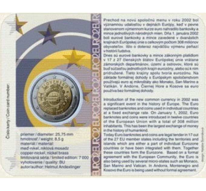 Slowakei 2 Euro BU 2012 - 10 Jahre Euro-Bargeld