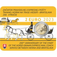 Slowakei 2 Euro BU 2023 – 200. Jahrestag der Eröffnung der Pferdepost auf der Strecke Wien-Bratislava