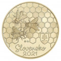 Slowakei 5 Euro UNC 2021 – Fauna und Flora in der Slowakei – Die Honigbiene