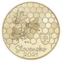 Slowakei 5 Euro UNC 2021 – Fauna und Flora in der Slowakei – Die Honigbiene