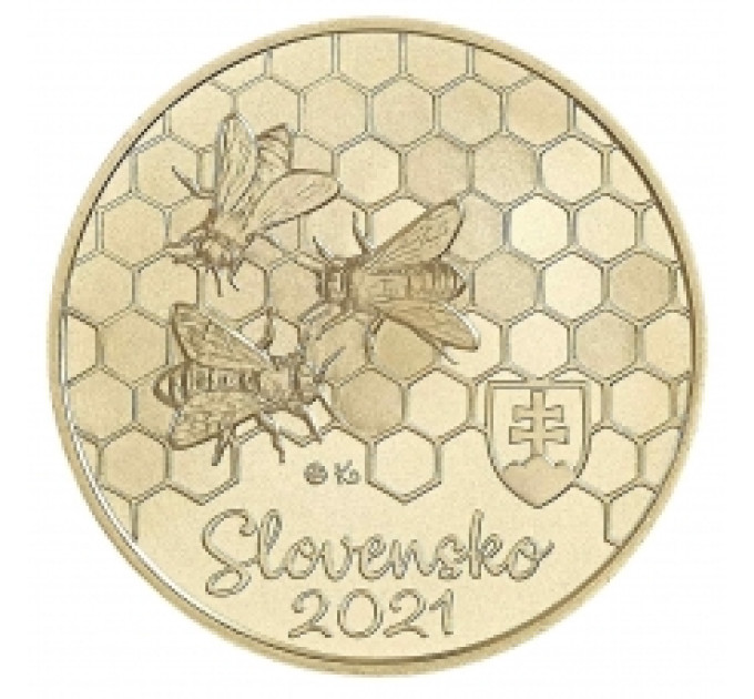 Slowakei 5 Euro UNC 2021 – Fauna und Flora in der Slowakei – Die Honigbiene