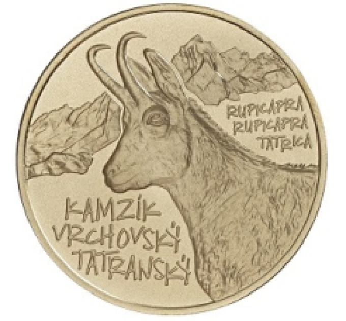 Slowakei 5 Euro UNC 2022 – Fauna und Flora in der Slowakei – Tatra-Hochland-Gämse