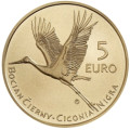 Slowakei 5 Euro UNC 2023 – Fauna und Flora in der Slowakei – Schwarzer Storch