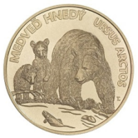 Slowakei 5 Euro UNC 2023 – Fauna und Flora in der Slowakei – Braunbär