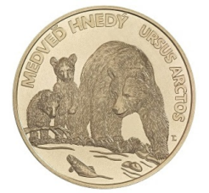 Slowakei 5 Euro UNC 2023 – Fauna und Flora in der Slowakei – Braunbär