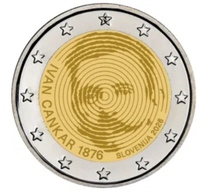 Slowenien 2 Euro Rolle 2026 – 150. Geburtstag von Ivan Cankar
