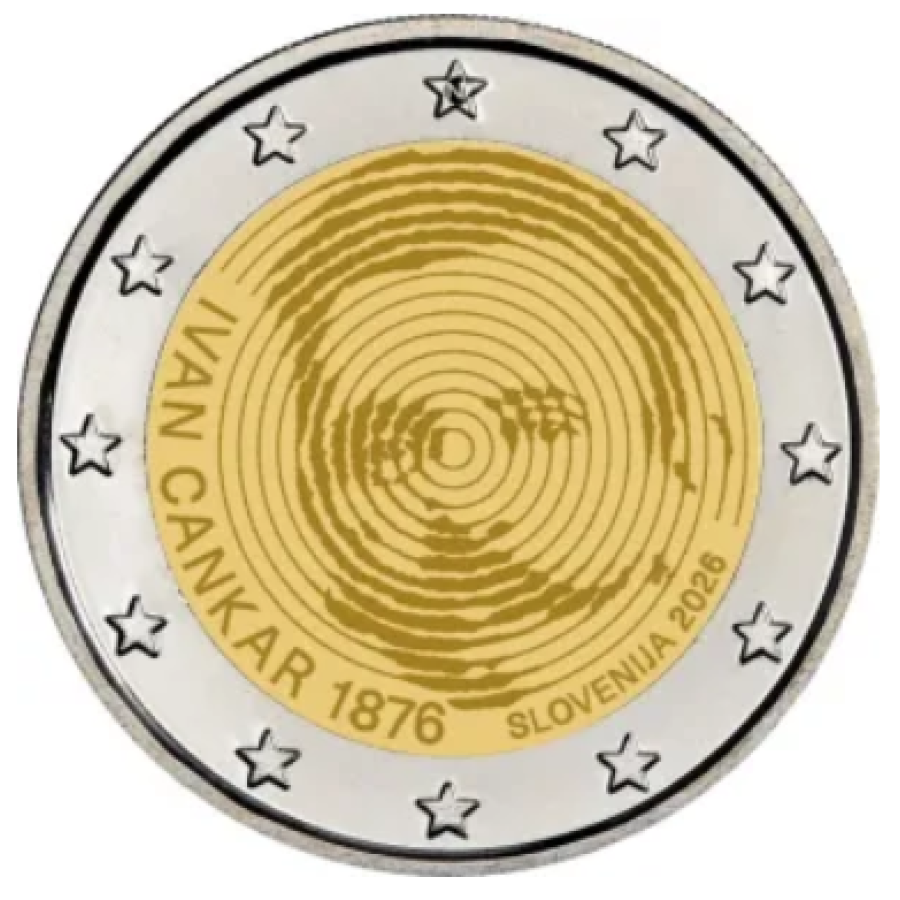 Slowenien 2 Euro Rolle 2026 – 150. Geburtstag von Ivan Cankar