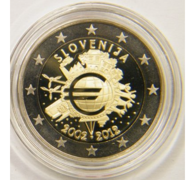 Slowenien 2 Euro proof 2012 - 10 Jahre Euro-Bargeld