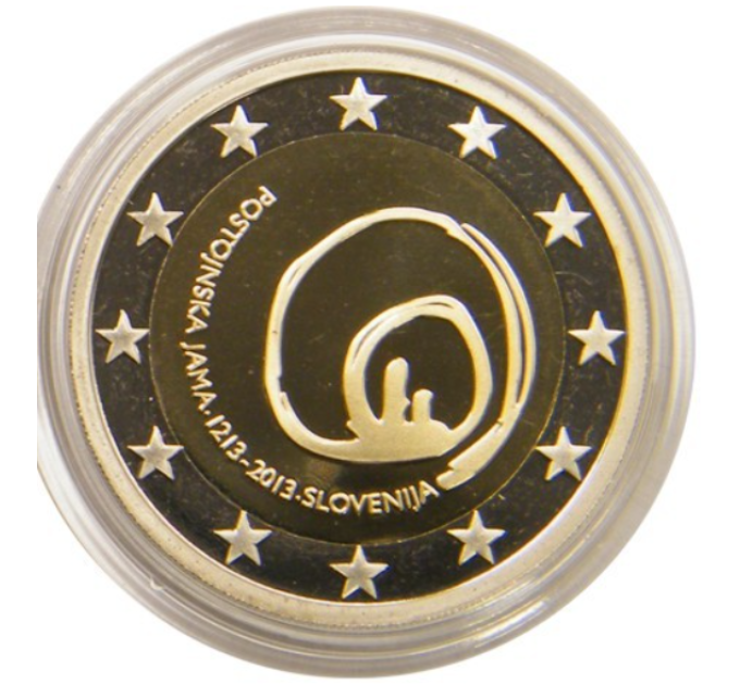 Slowenien 2 Euro proof 2013 – 800. Jahrestag des ersten Besuchs der Höhlen von Postojna