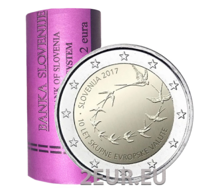 Slowenien 2 Euro Rolle 2017 – 10. Jahrestag des Euro