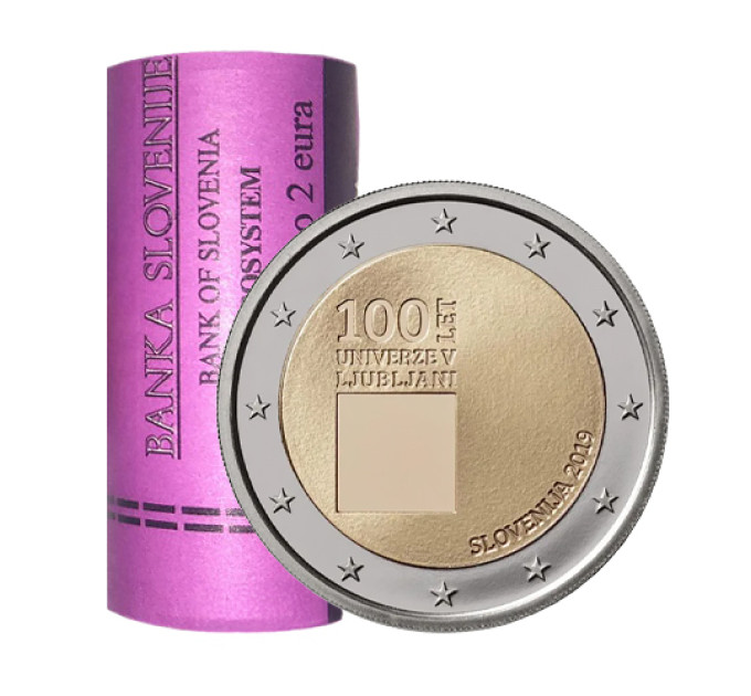 Slowenien 2 Euro Rolle 2019 – 100. Jahrestag der Gründung der Universität Ljubljana