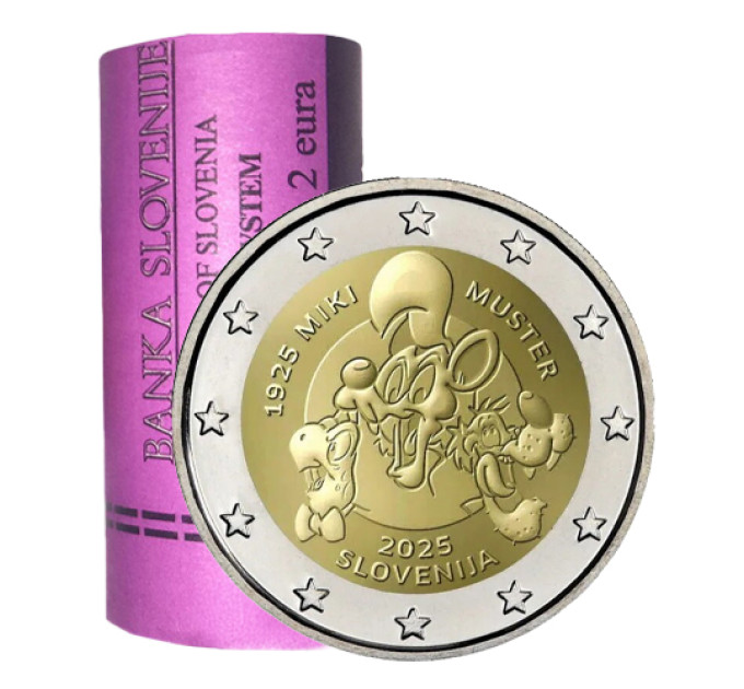 Slowenien 2 Euro Rolle 2025 – MIKI MUSTER