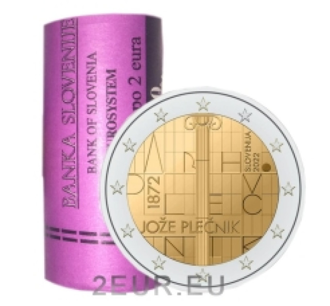 Slowenien 2 Euro Rolle 2022 – 150. Geburtstag des Architekten Jože Plečnik