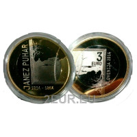 Slowenien 3 Euro proof 2014 - 200. Geburtstag des Fotografen Janez Puhar  