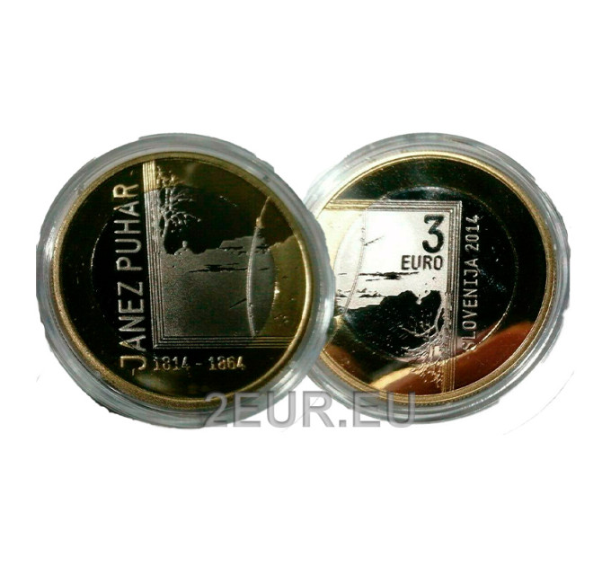 Slowenien 3 Euro proof 2014 - 200. Geburtstag des Fotografen Janez Puhar  