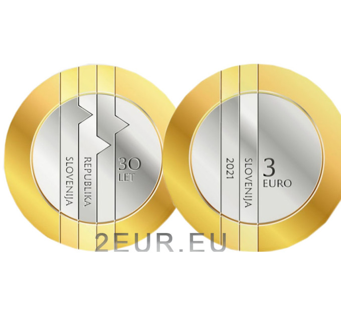 Slowenien 3 Euro proof 2021 - 30. Jahrestag der Republik Slowenien  