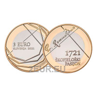 Slowenien 3 Euro UNC 2021 - 300. Jahrestag der Škofja Loka-Passion