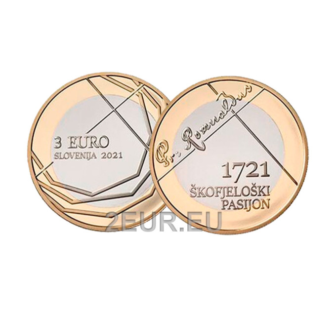 Slowenien 3 Euro UNC 2021 - 300. Jahrestag der Škofja Loka-Passion