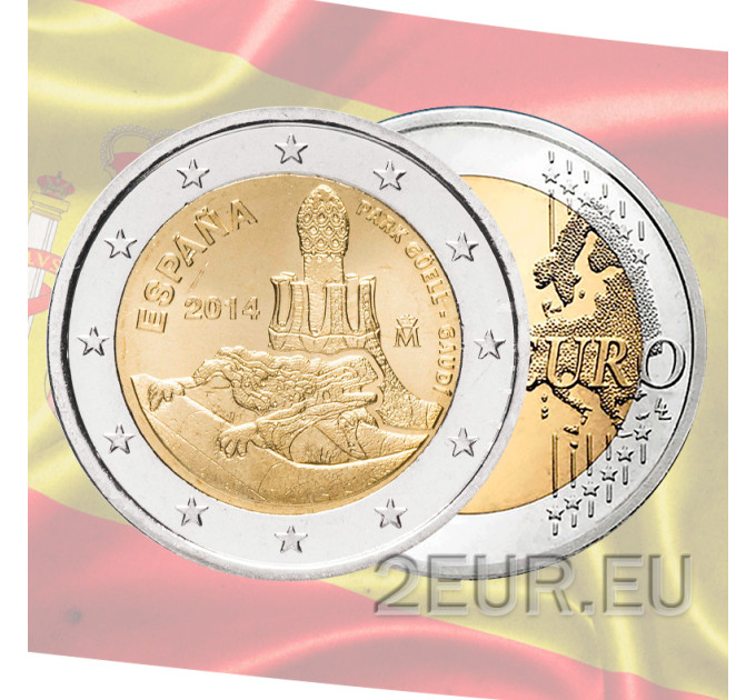 Spanien 2 Euro rollen 2014 – Antoni Gaudi - Park Güell
