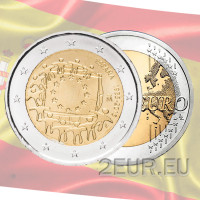 Spanien 2 Euro UNC 2015 - 30 Jahre EU-Flagge
