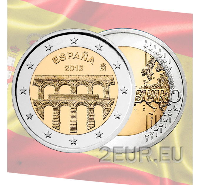Spanien 2 euro UNC 2016 - Altstadt von Segovia und ihr Aquädukt