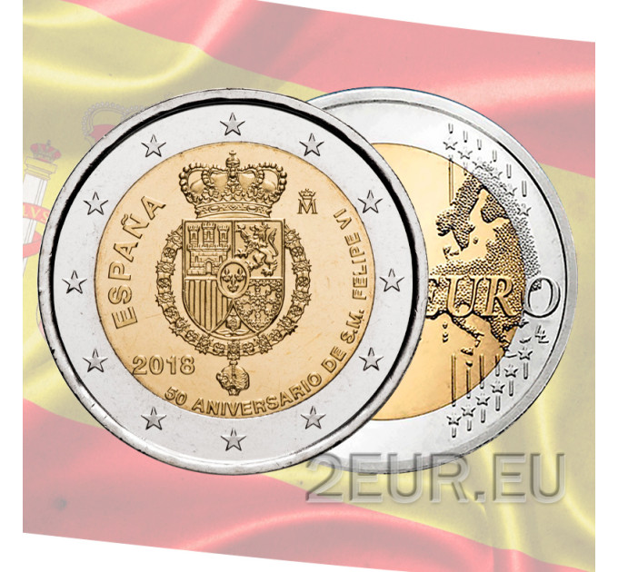 Spanien 2 Euro UNC 2018 - 50. Geburtstag von Felipe VI. von Spanien