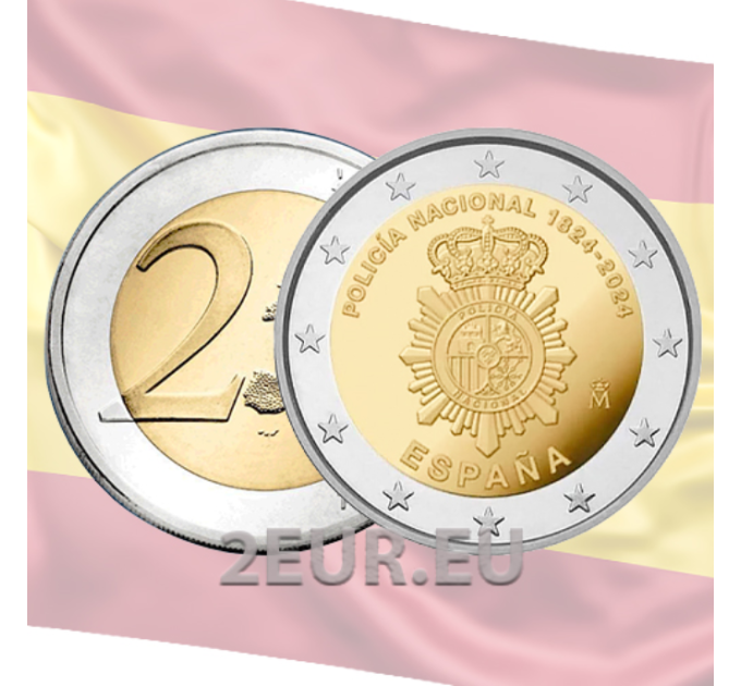 Spanje 2 euro UNC 2024 - Nationales Polizeikorps