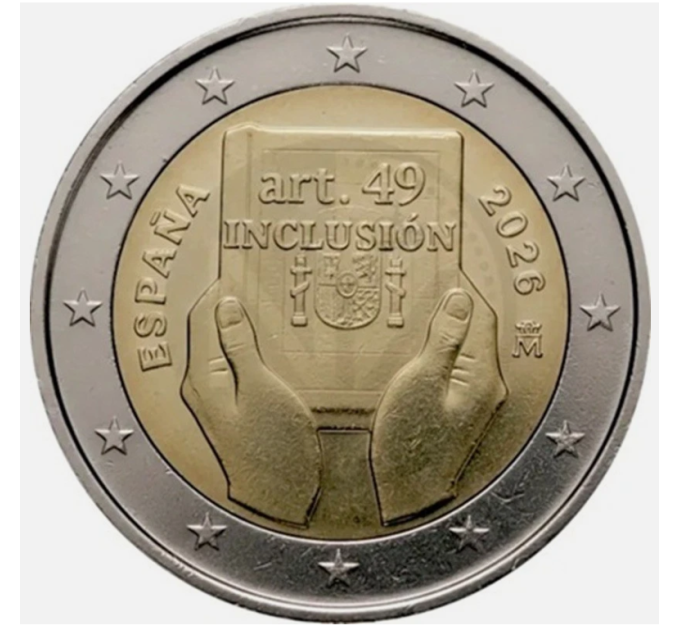 Spanje 2 euro UNC 2026 - Artikel 49: Behinderung, Schutz, Rechte und Inklusion