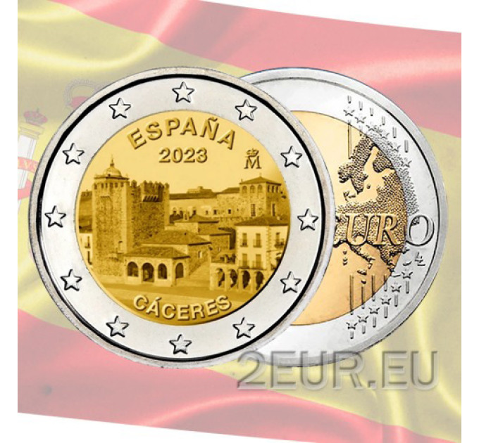 Spanje 2 euro UNC 2023 - UNESCO-Weltkulturerbe - Altstadt von Cáceres