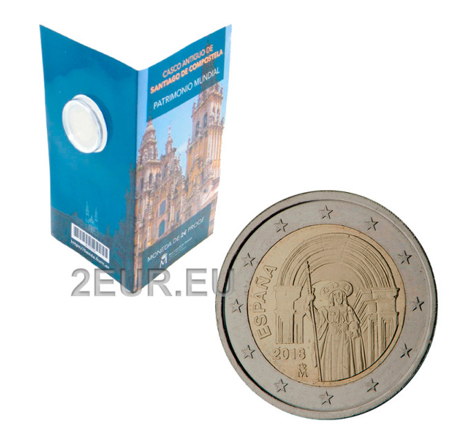 Spanien 2 Euro proof 2018 - Altstadt von Santiago de Compostela