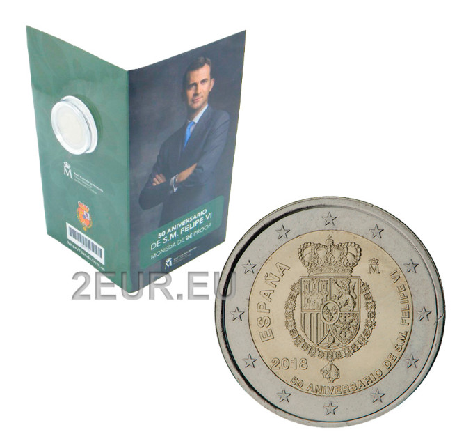 Spanien 2 Euro proof 2018 - 50. Geburtstag von Felipe VI. von Spanien