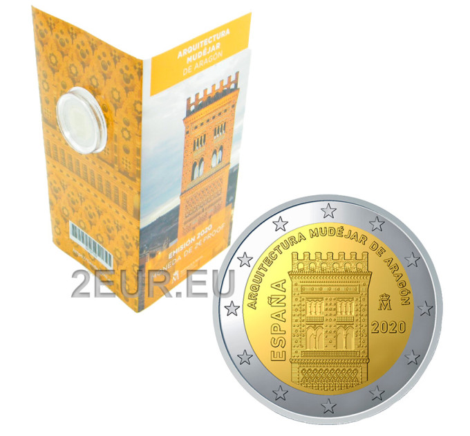 Spanien 2 euro proof 2020 - Mudéjar-Architektur von Aragon  