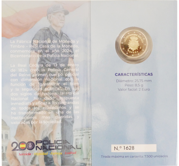 Spanien 2 euro proof 2024 – Nationales Polizeikorps