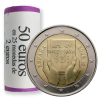 Spanje 2 euro UNC roll 2026 - Artikel 49: Behinderung, Schutz, Rechte und Inklusion