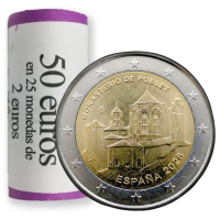 Spanje 2 euro UNC roll 2026 - Kloster Poblet