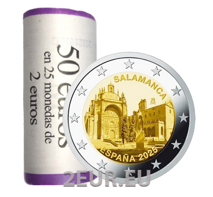 Spanien 2 Euro rollen 2025 – Altstadt von Salamanca